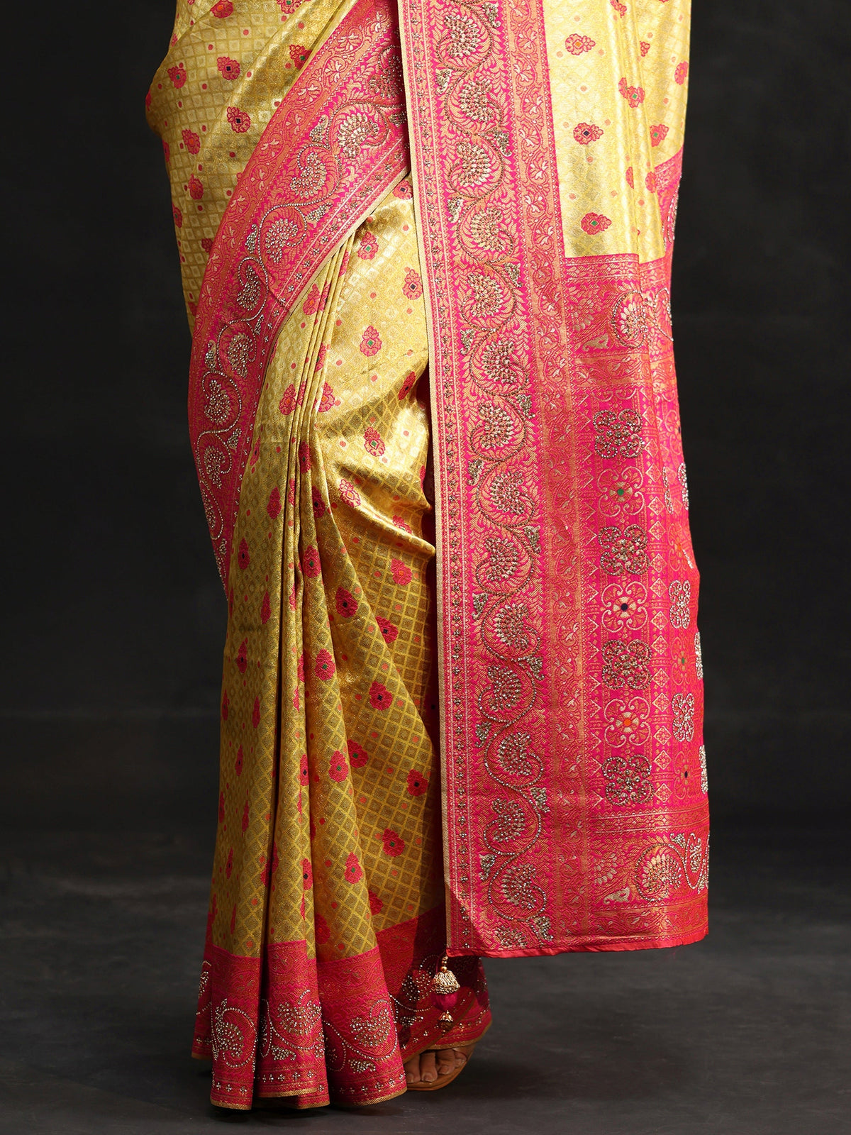 Anouk Art Green Banarasi Silk Blend Saree