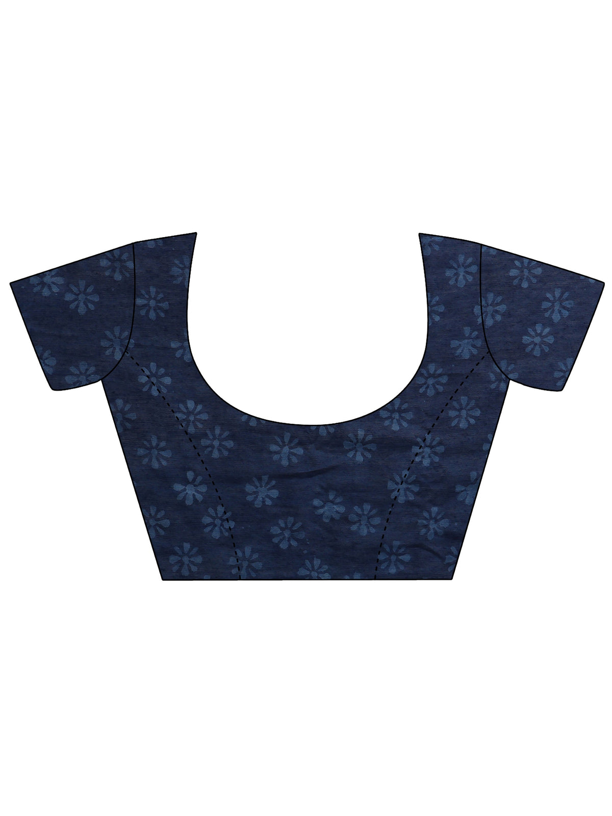 Anouk Indigo Blue Floral Dabu Print Cotton Saree