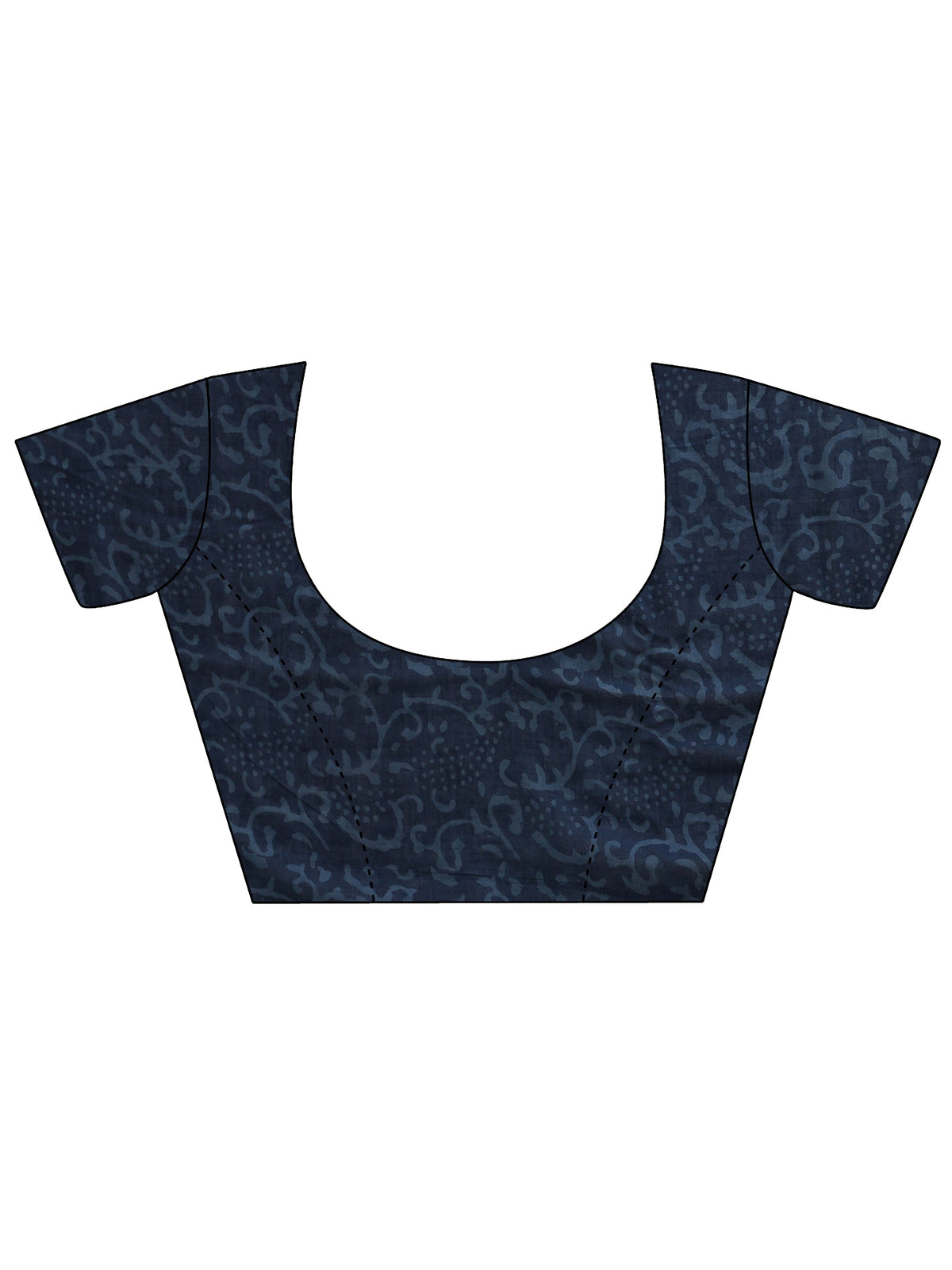 Anouk Indigo Blue Chevron Dabu Print Cotton Saree