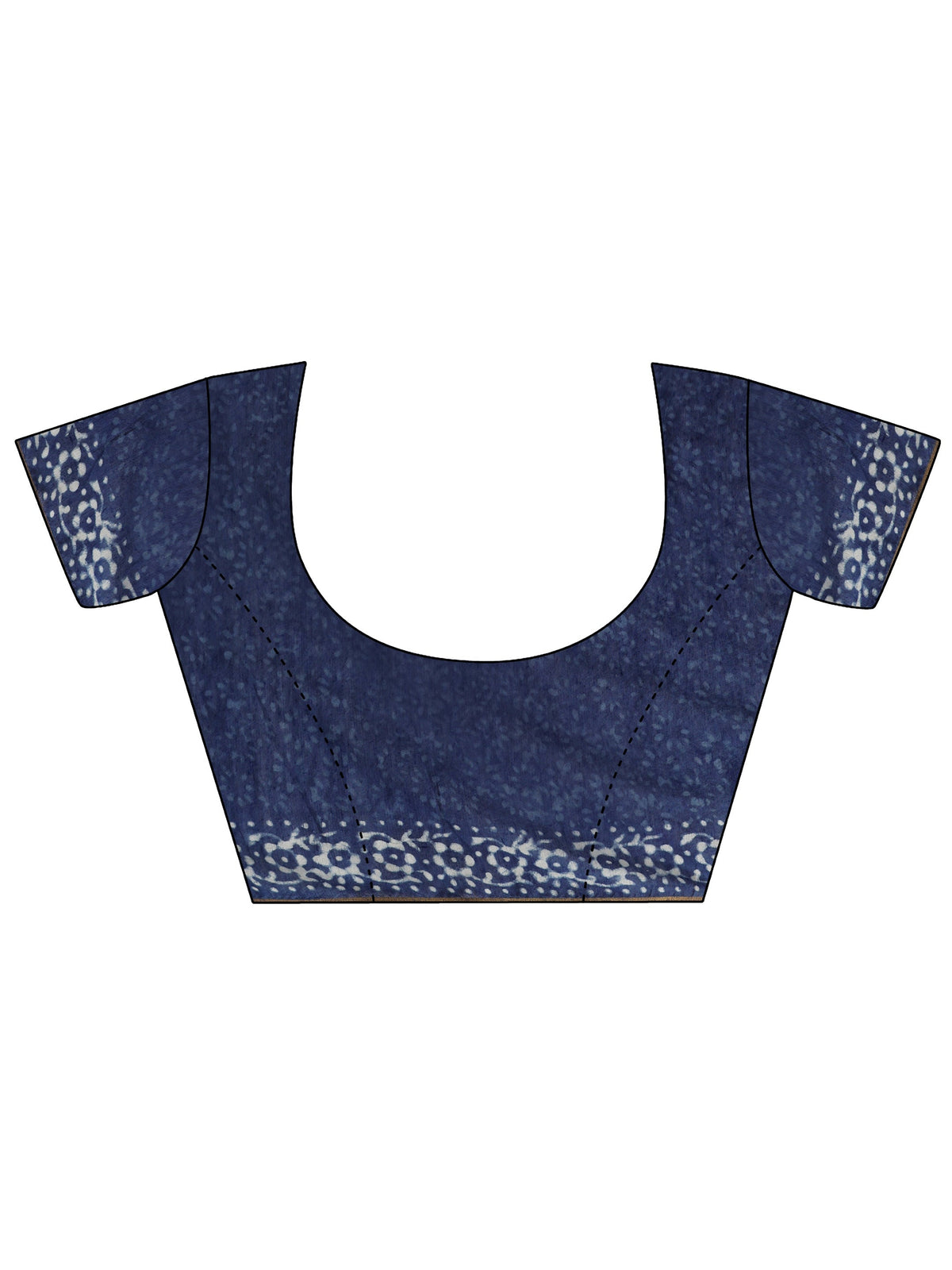 Anouk Indigo Blue Dabu Print Cotton Saree