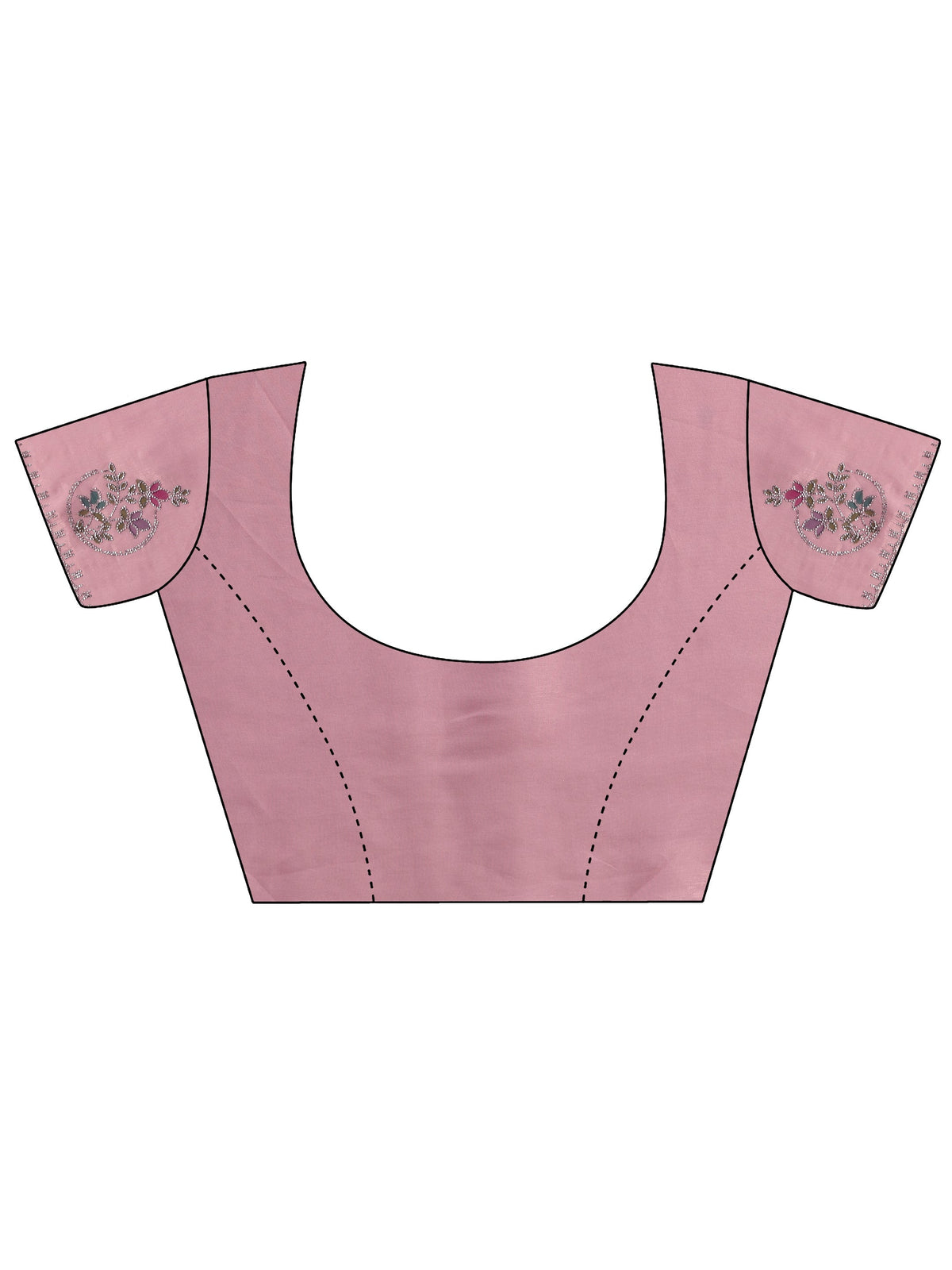 Anouk Baby Pink Floral Embellished Tissue Saree