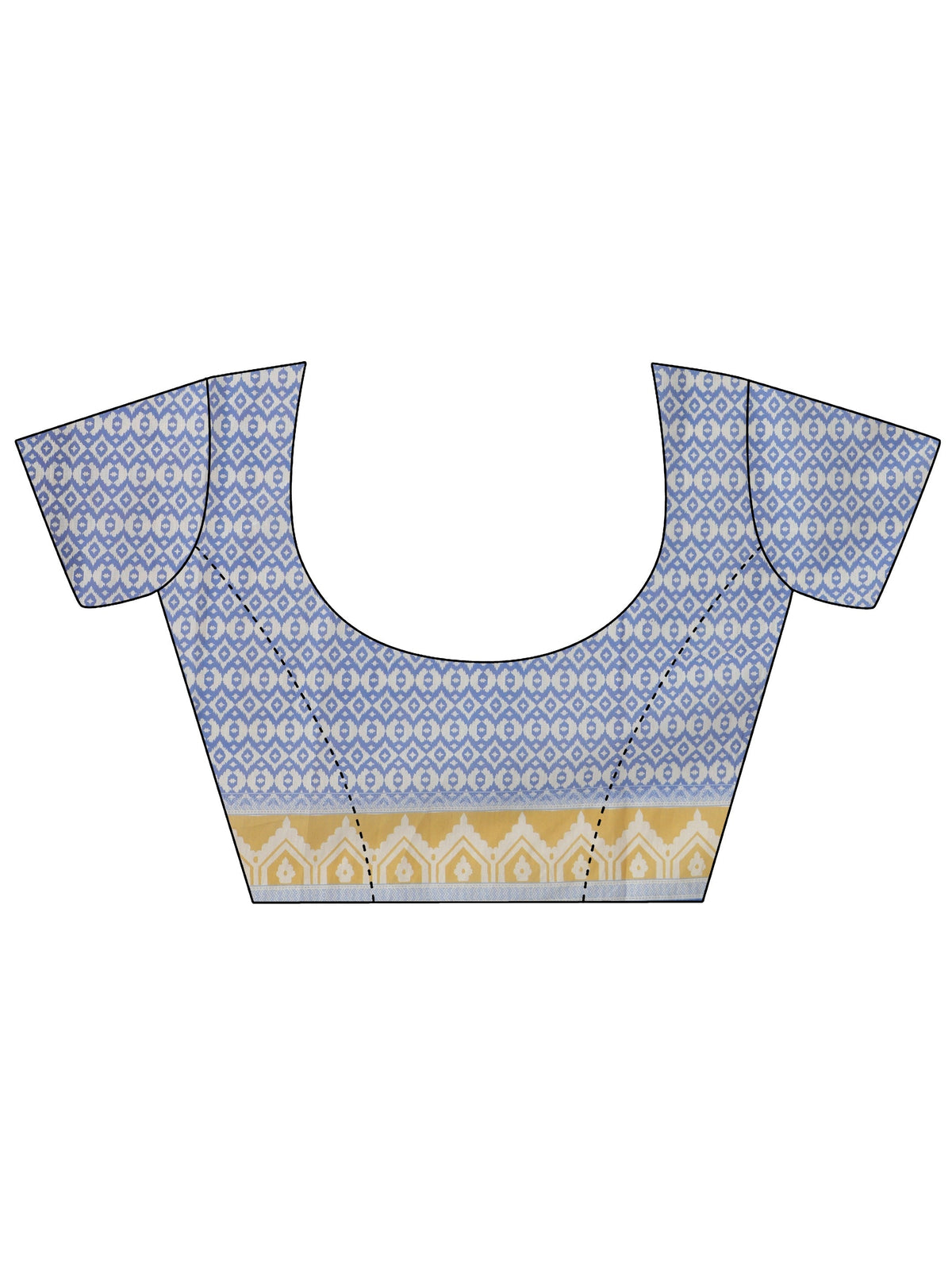Anouk Multi Colour Chevron Printed Cotton Blend Saree