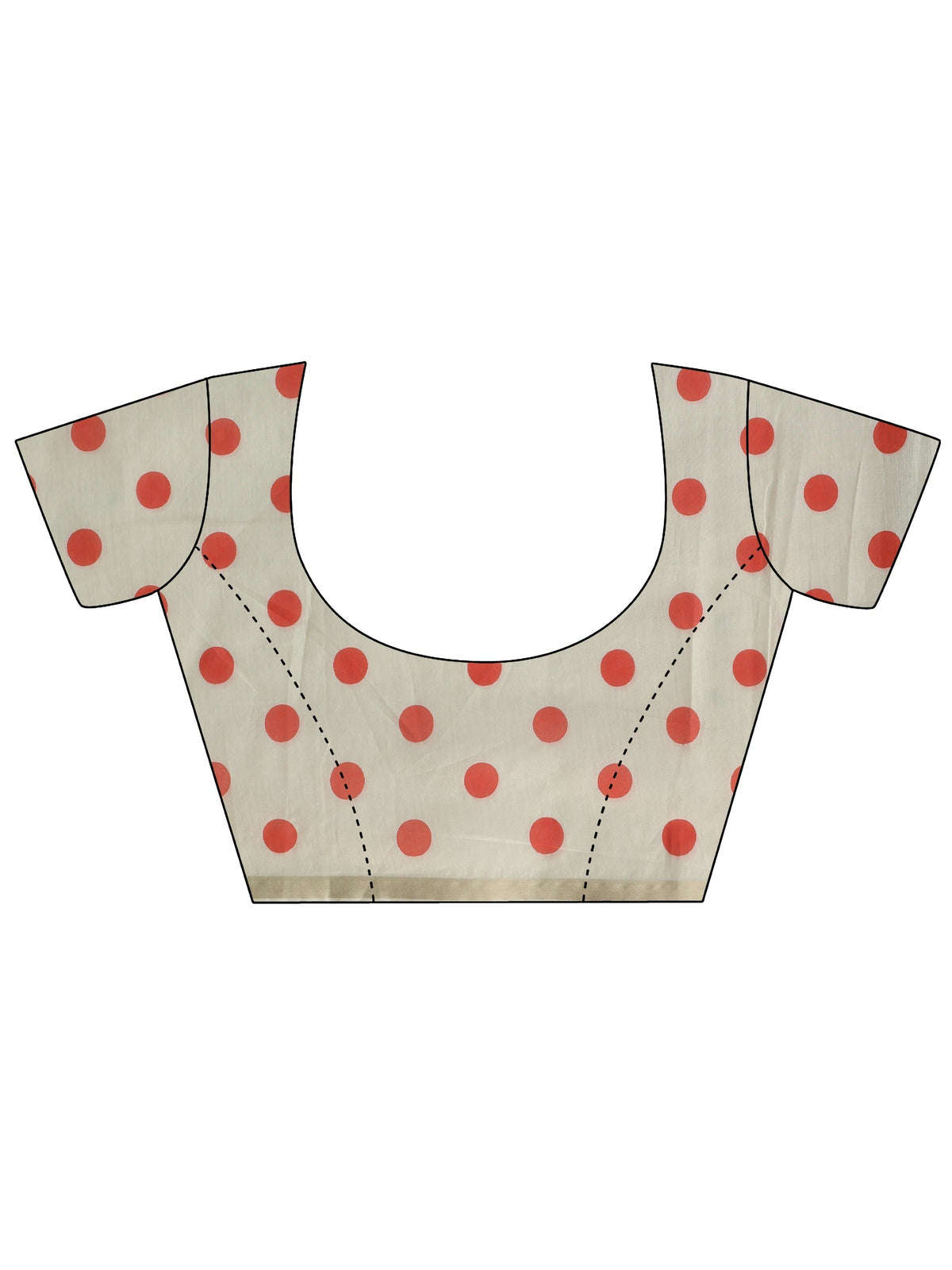 Anouk Beige Polka Dot Print Cotton Blend Saree