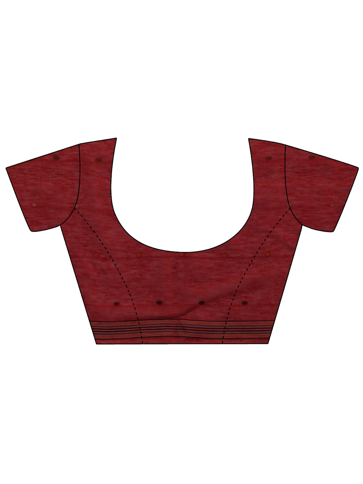 Anouk Crimson Red Woven Design Floral Pallu Silk Blend Saree