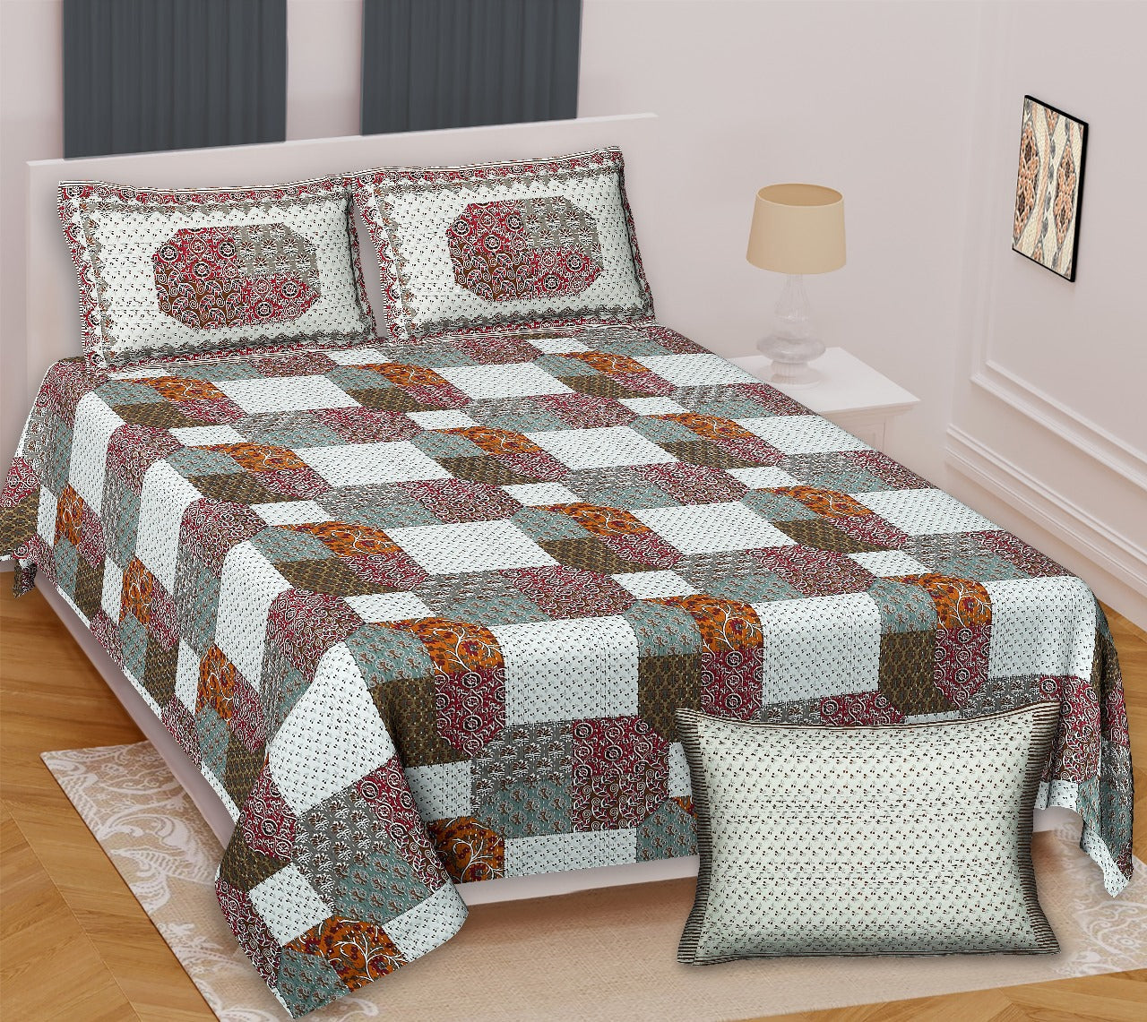 King Size Bed Sheet Set (100*108 inch) - Cotton