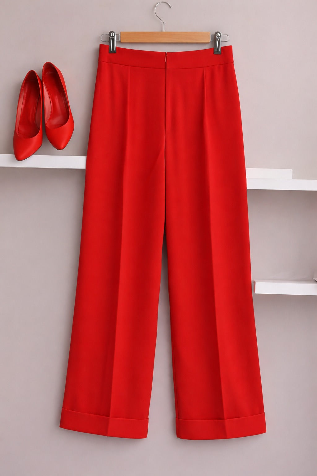 Summer French Solid Two-Piece Set – Elegant Women’s Top & Pants Suit