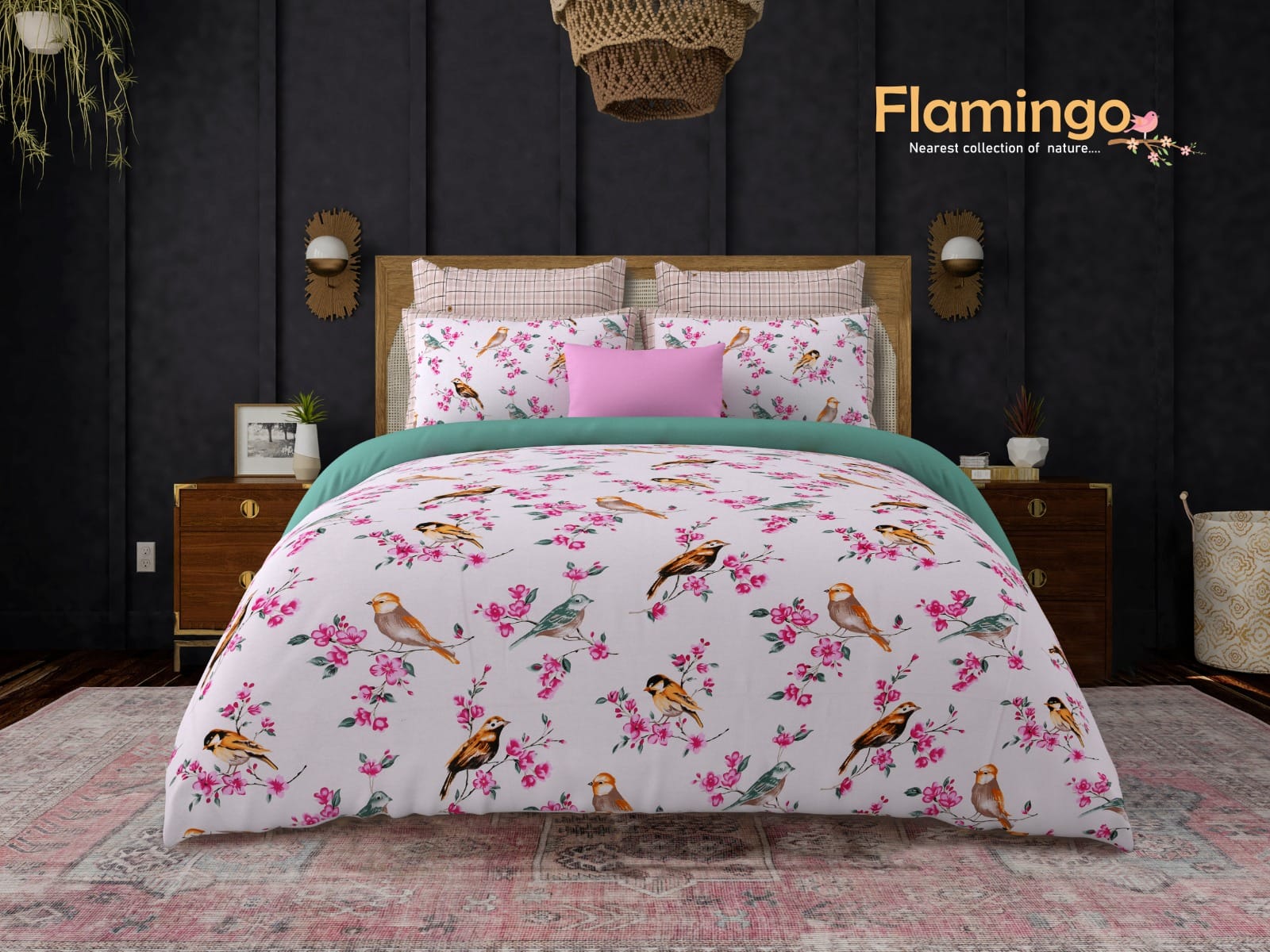 King Size Bedsheet Set: Cotton Autoloom Twill Weave, 210 TC with 2 Designer Pillow Covers