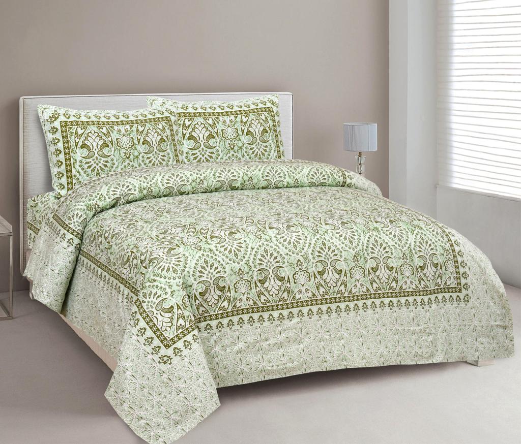 King Size Bed Sheet Set with Zippered Pillow Covers (Cotton-Viscose Blend)