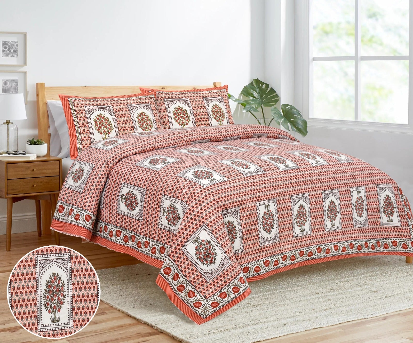King Size Bedsheet Set in Cotton-Viscose Blend