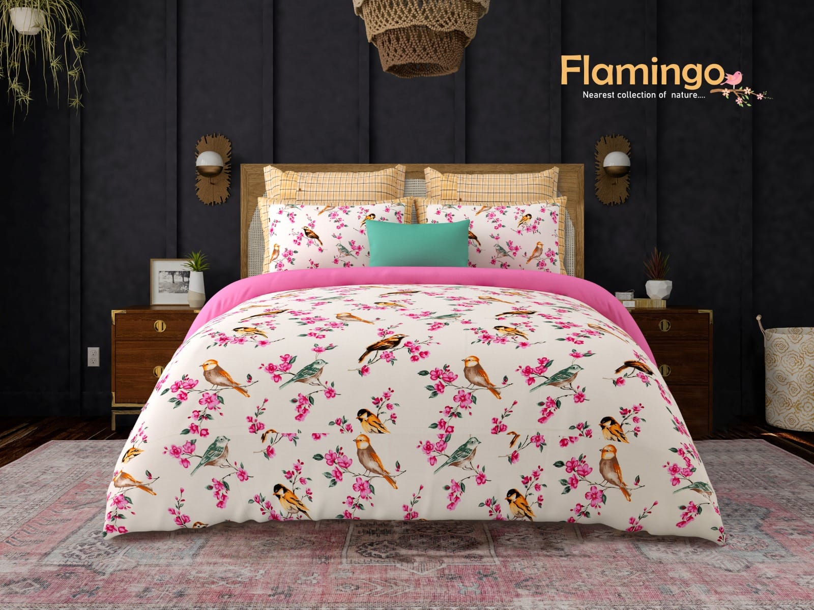 King Size Bedsheet Set: Cotton Autoloom Twill Weave, 210 TC with 2 Designer Pillow Covers