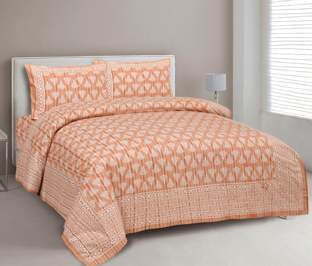 King Size Bed Sheet Set with Zippered Pillow Covers (Cotton-Viscose Blend)