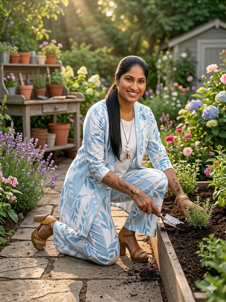 Floral Embroidered 3 Piece Linen Co-ord Set for Women — Jacket Vest and Wide Leg Pants