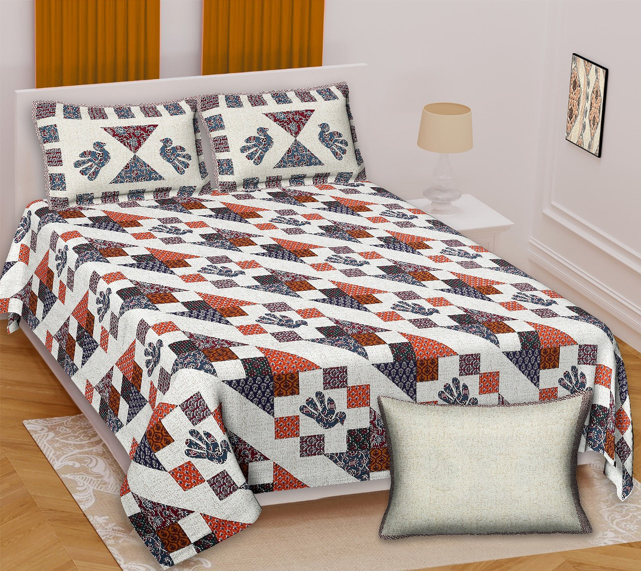 King Size Bed Sheet Set (100*108 inch) - Cotton