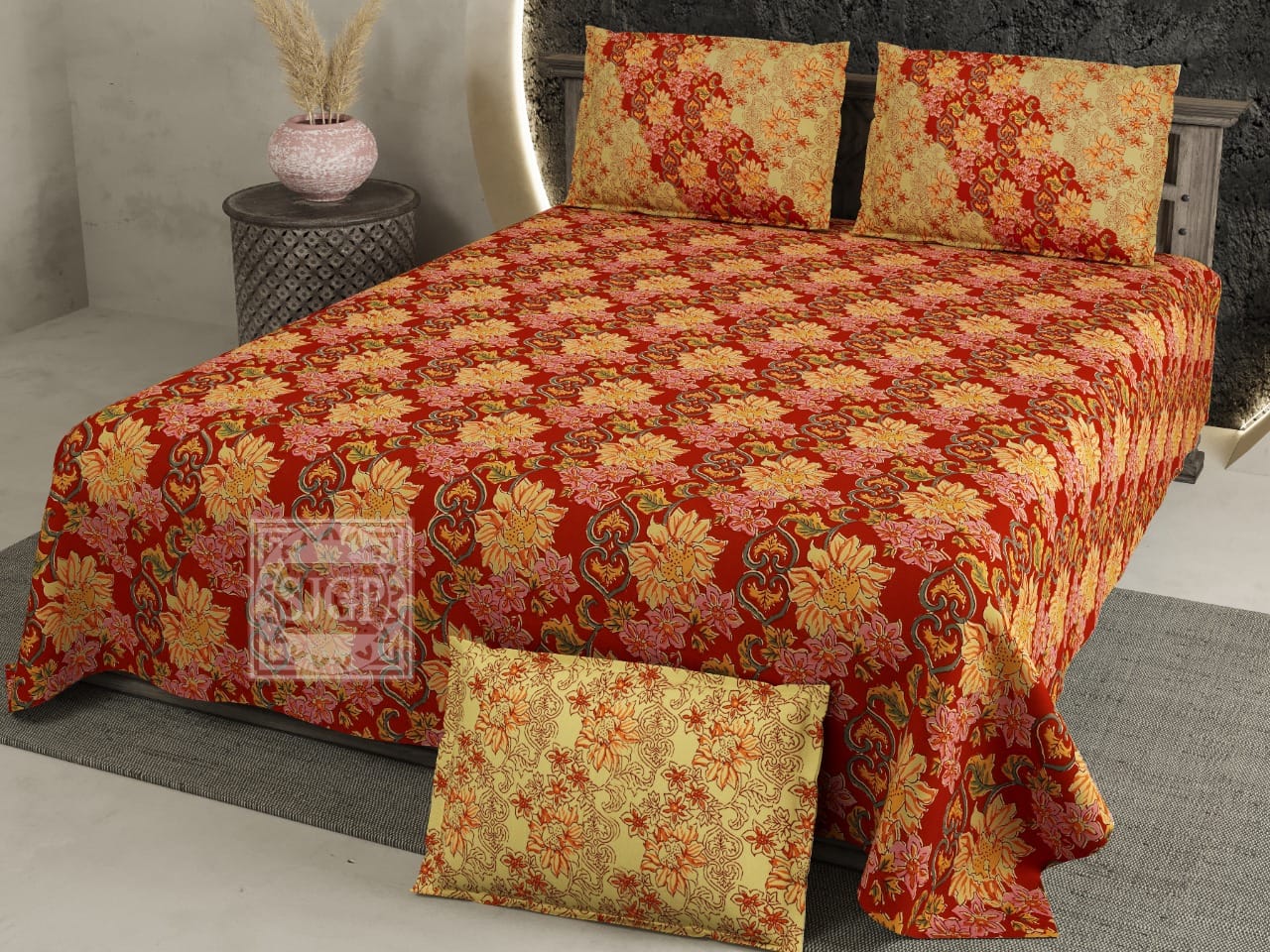 Chartook Jumbo Bedsheet Set - 9 ft by 9 ft (108x108 inches) with 2 Pillow Covers