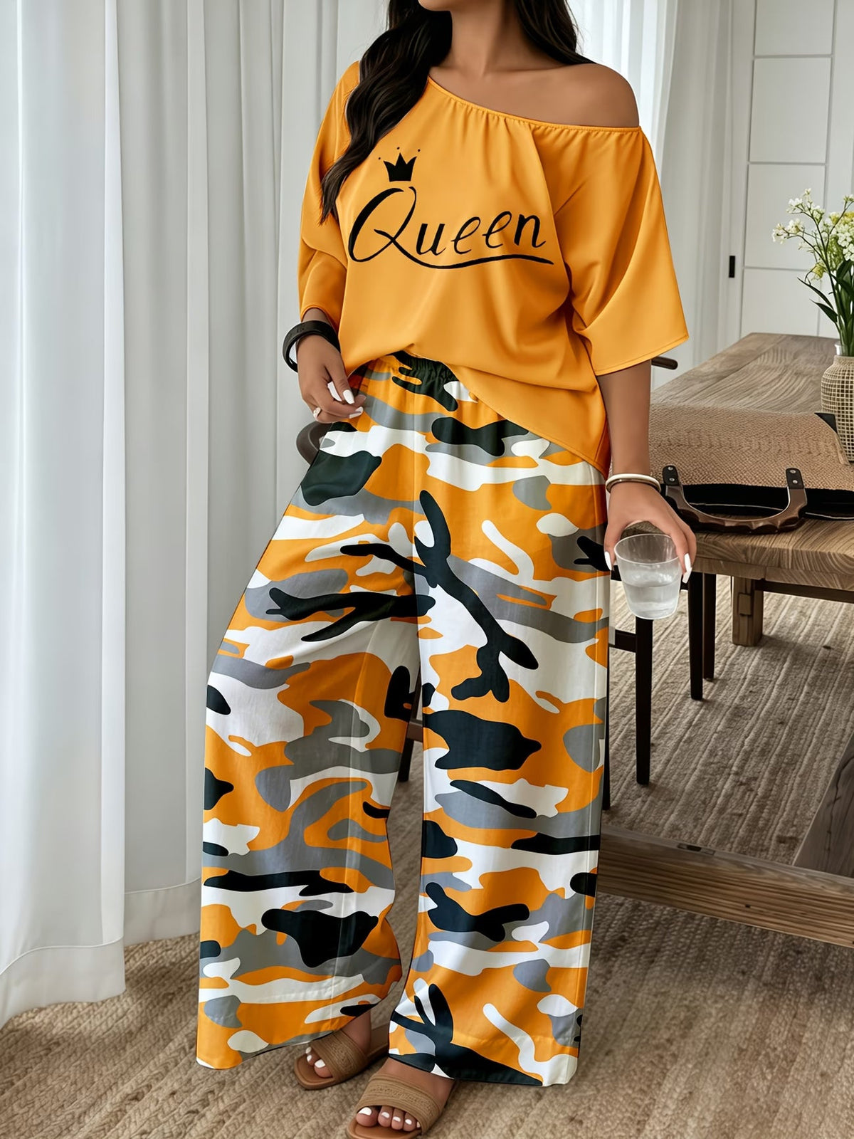 Neon Queen Camo Lounge Co-Ord Set