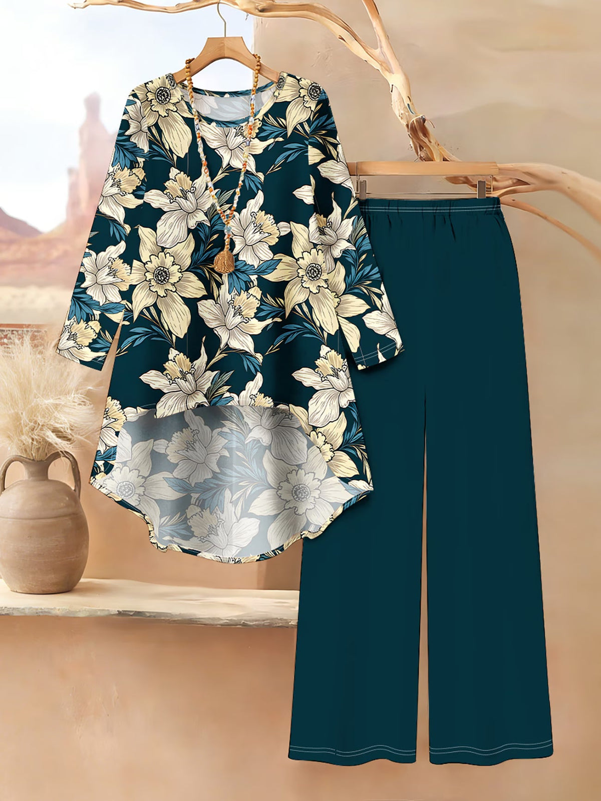 Floral Elegance Long Sleeve Co-Ord Set