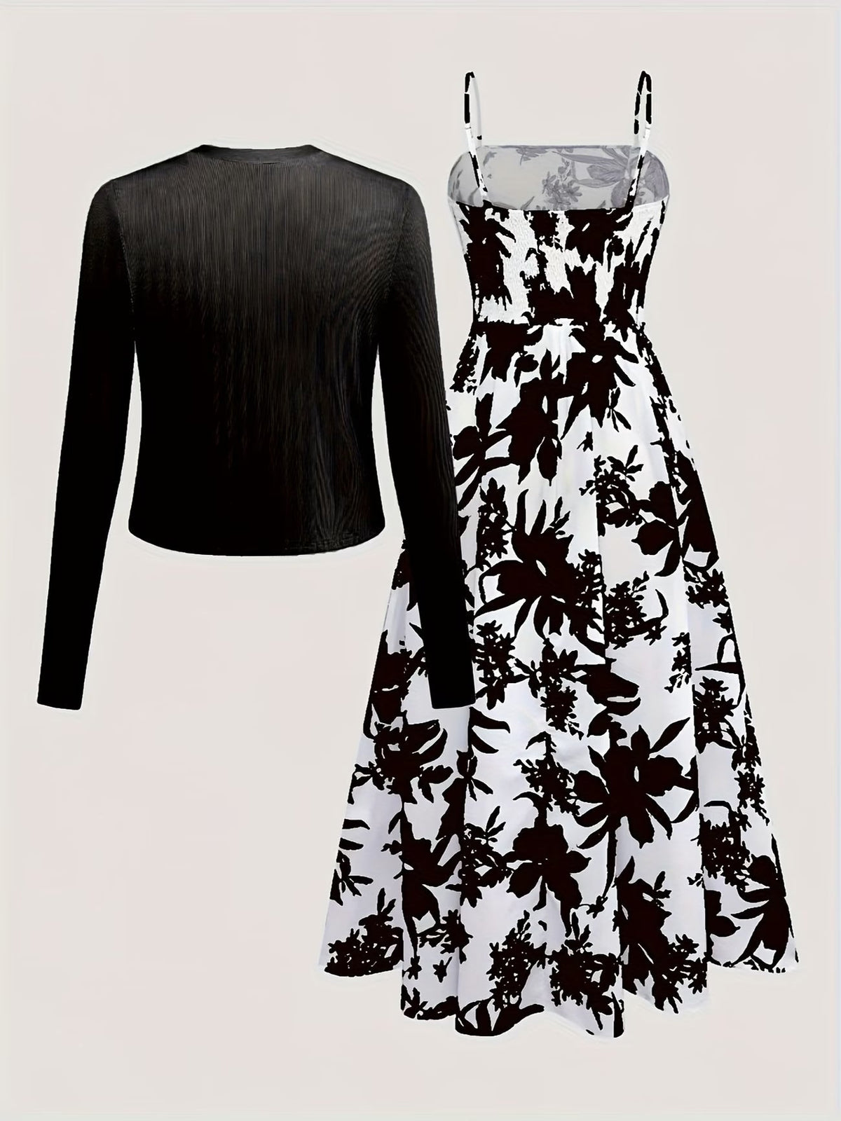Women Elegant Top & Skirt Two-Piece Set