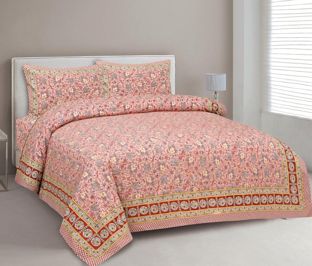 King Size Bed Sheet Set with Zippered Pillow Covers (Cotton-Viscose Blend)