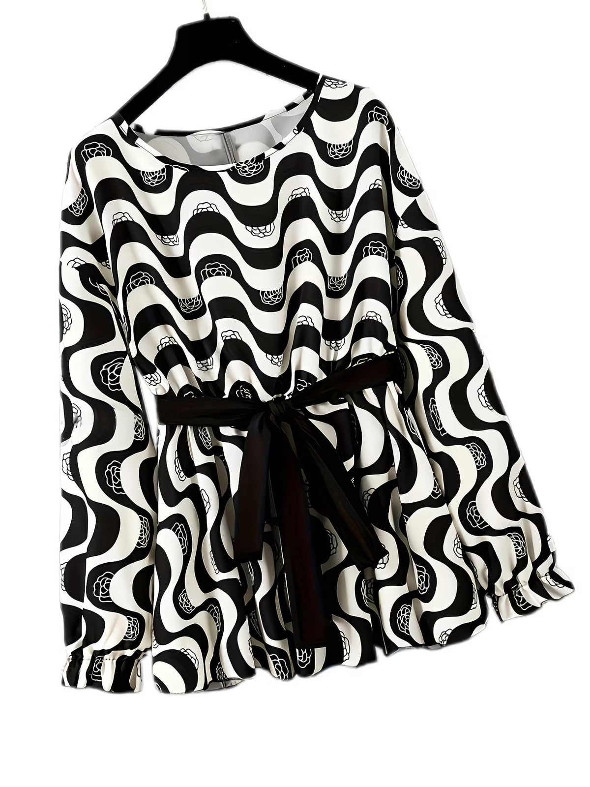 Women's Elegant Waist-Tied Top & Flared Pants Two-Piece Set