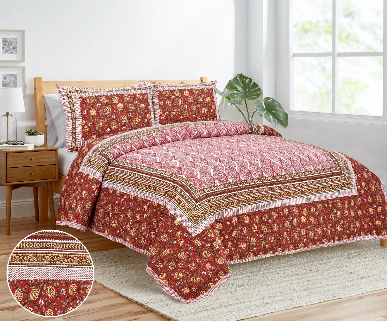 King Size Bedsheet Set in Cotton-Viscose Blend