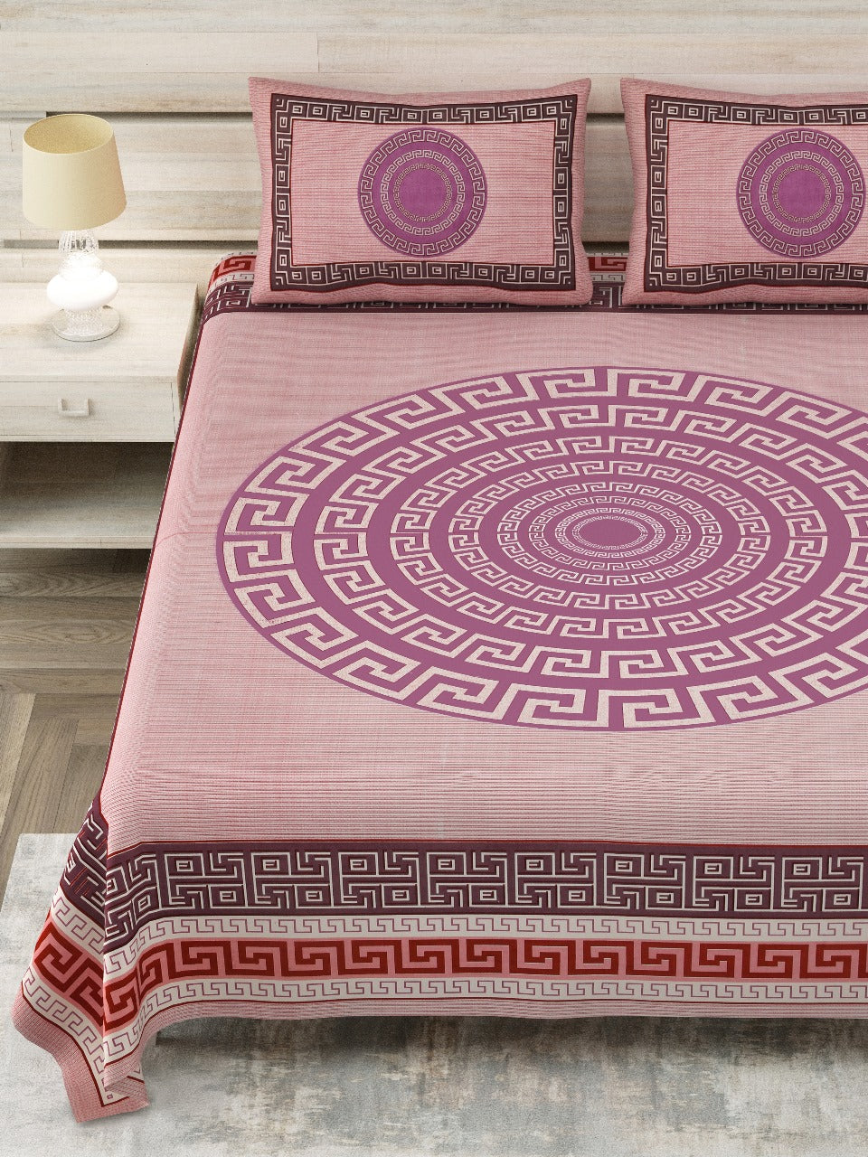 Cotton Viscose Blend Bed Sheet Set - King Size (Includes Pillowcases)