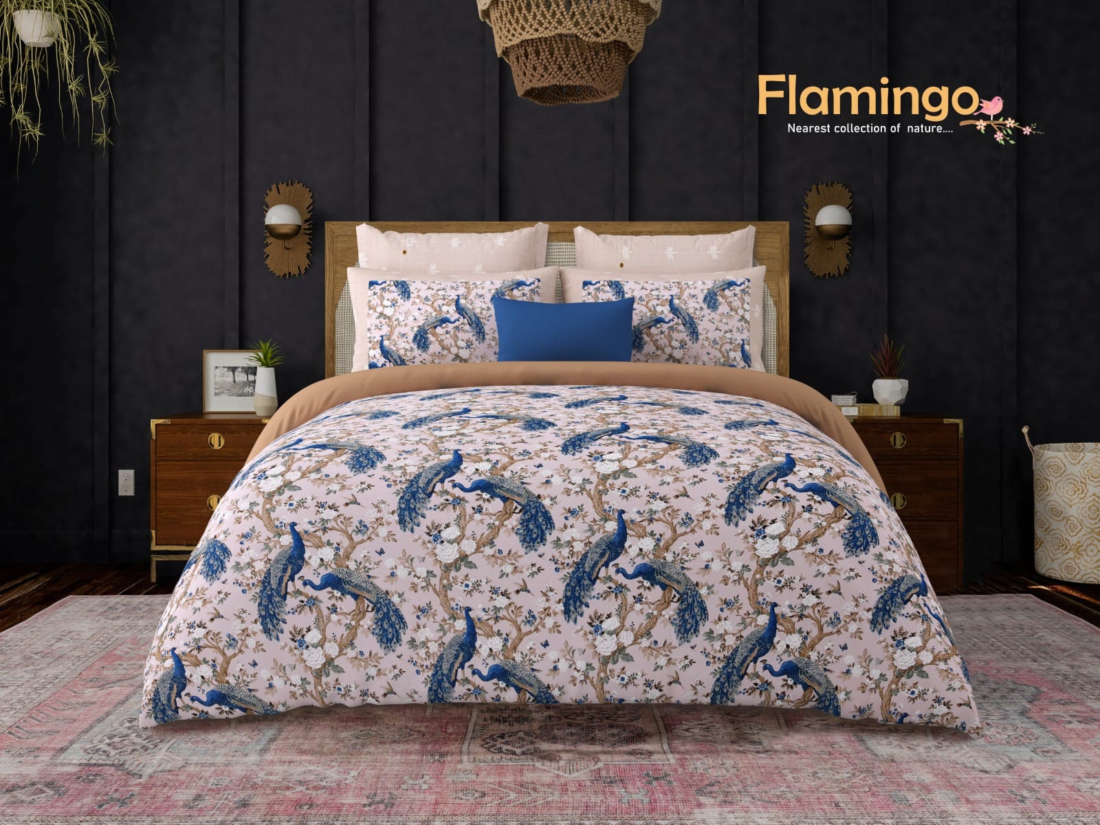 King Size Bedsheet Set: Cotton Autoloom Twill Weave, 210 TC with 2 Designer Pillow Covers