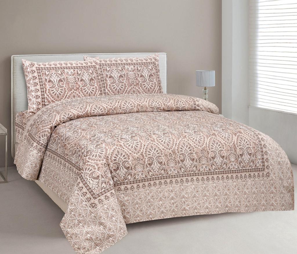 King Size Bed Sheet Set with Zippered Pillow Covers (Cotton-Viscose Blend)