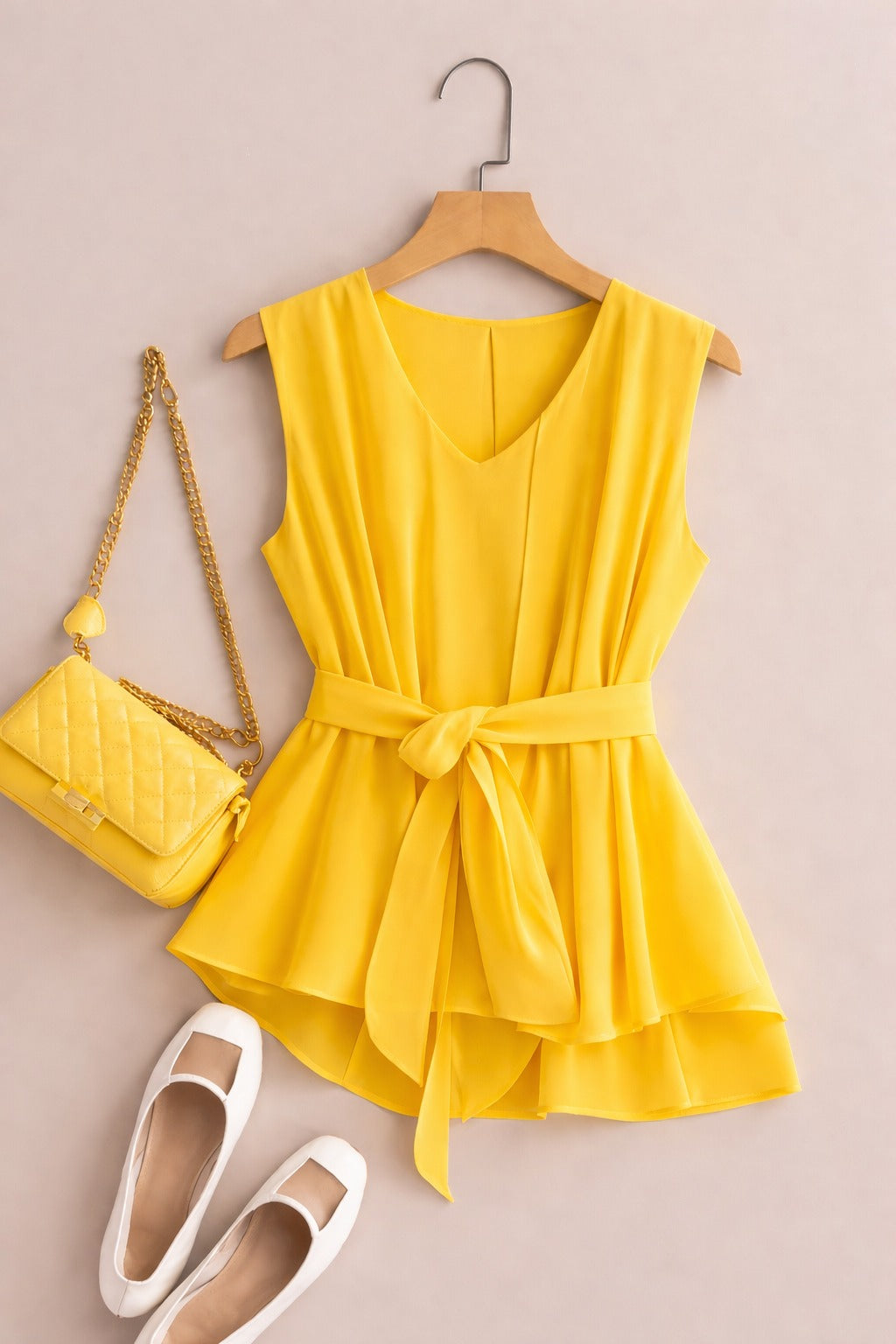 Summer French Solid Two-Piece Set – Elegant Women’s Top & Pants Suit