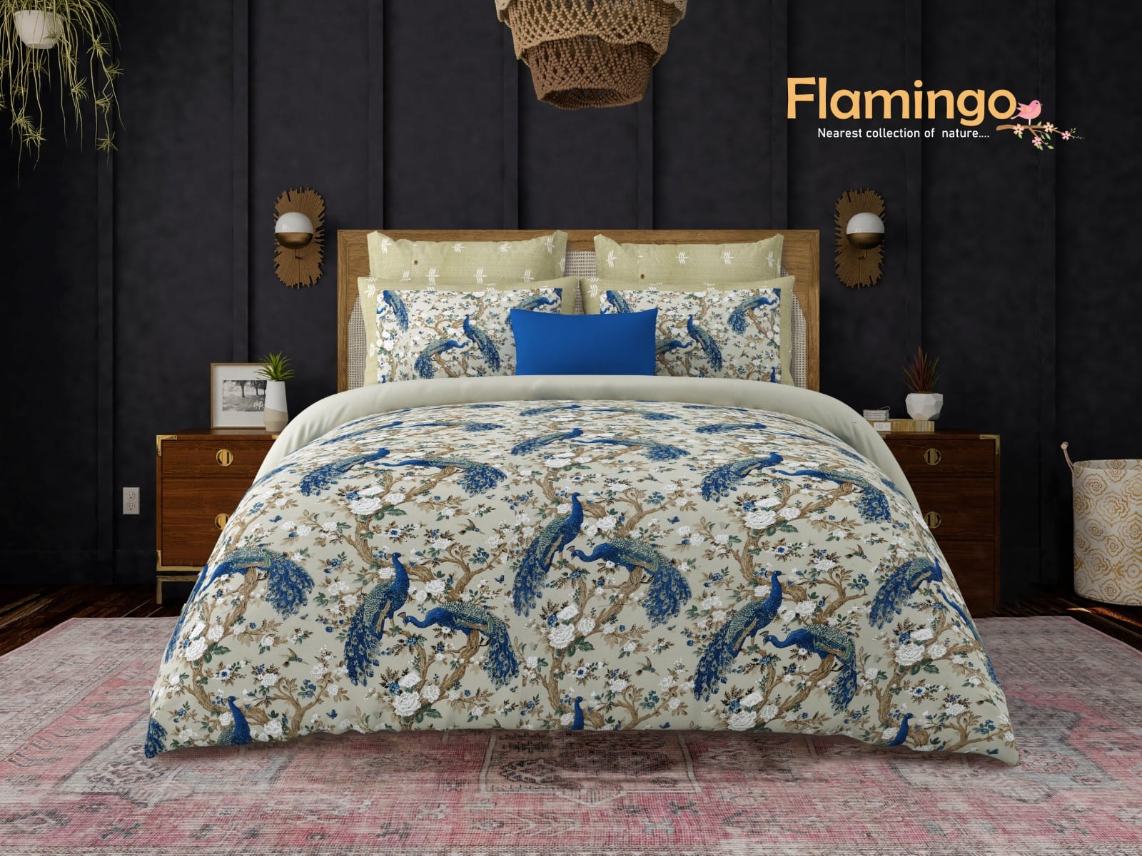 King Size Bedsheet Set: Cotton Autoloom Twill Weave, 210 TC with 2 Designer Pillow Covers