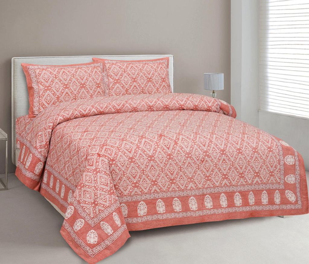 King Size Bed Sheet Set with Zippered Pillow Covers (Cotton-Viscose Blend)