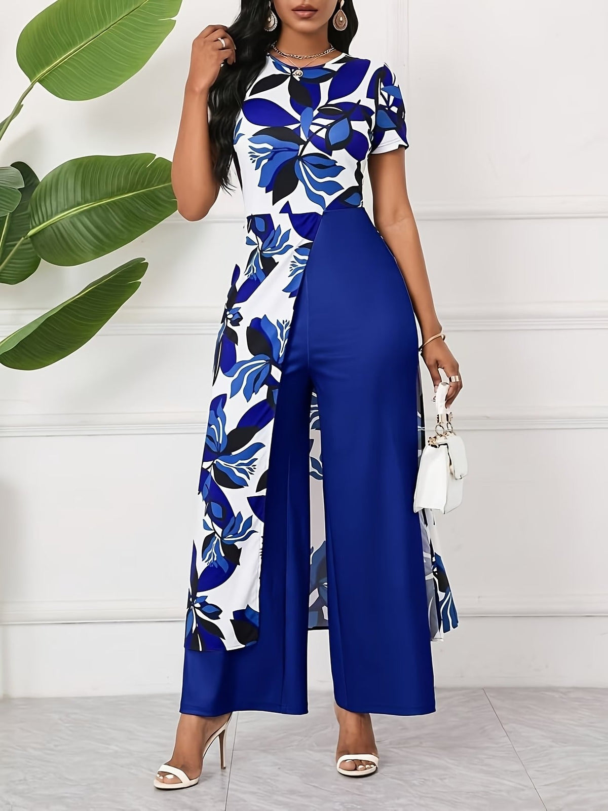 Chic Floral Zip-Front Jumpsuit – Stylish Spring & Summer Party Wear for Women