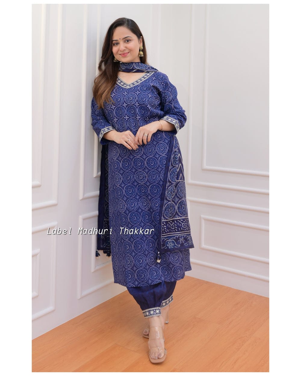 Rayon Embroidered Kurti Pant Set with Malmal Dupatta