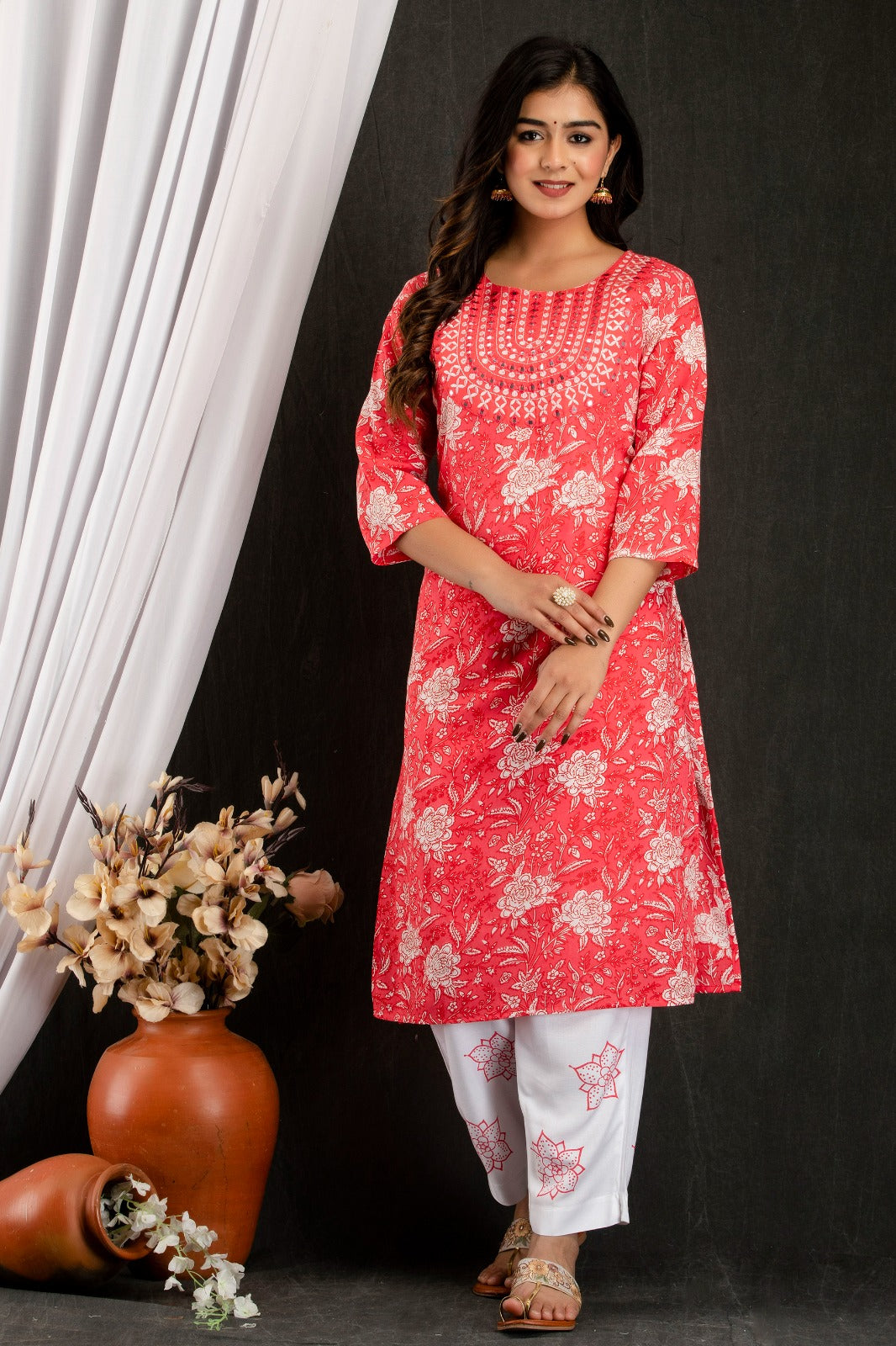 Beautiful Hand Block Print Rayon Kurti with Pant