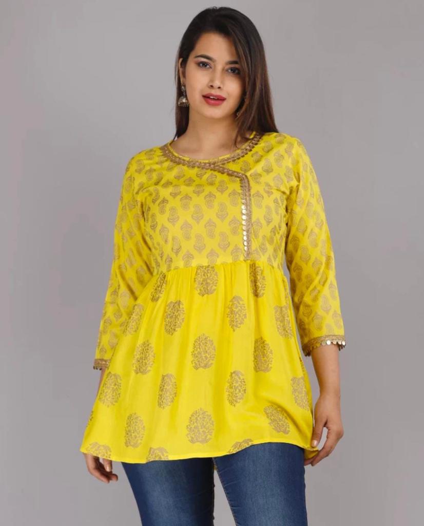 Printed Embroidery Rayon Top - Beautifully Embellished with Intricate Designs