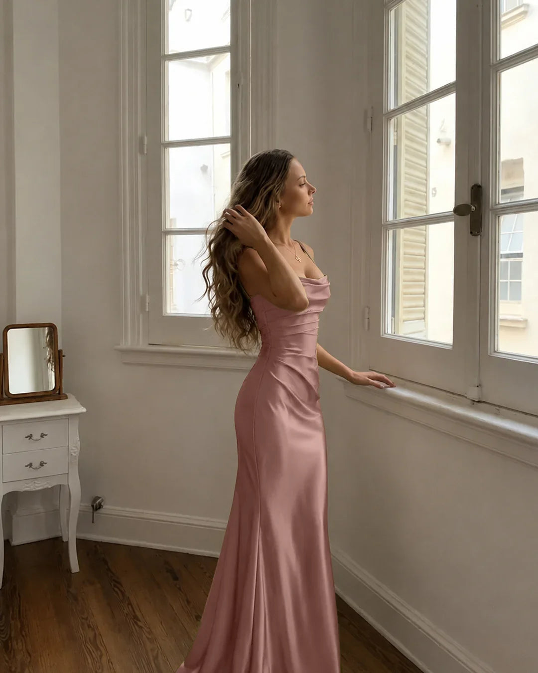 Sleeveless Fitted Maxi Dress in Lilac