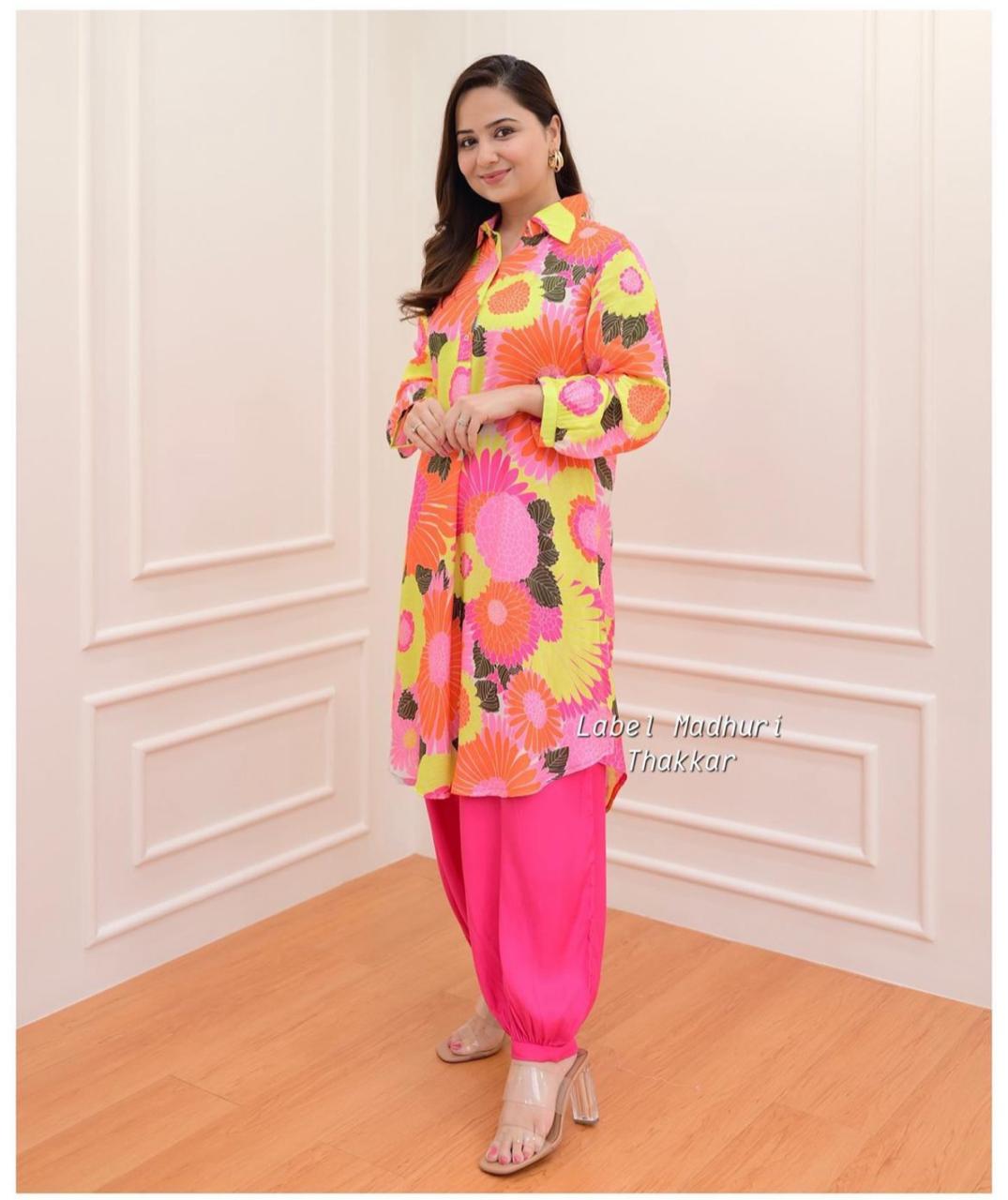 Muslin Co-ord Set with Rayon Pant