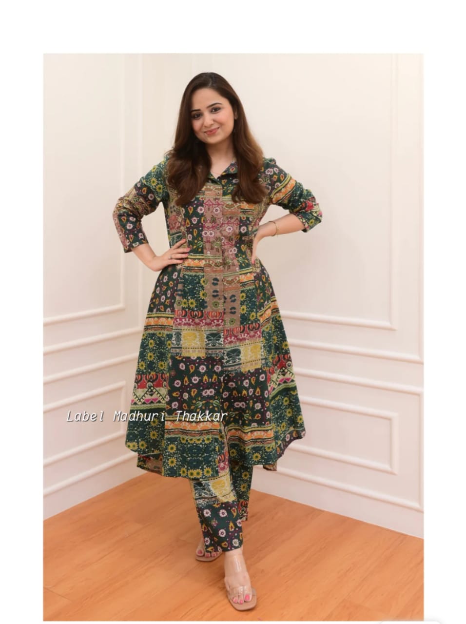 Slub Cotton Cord Set - Kurti and Pant