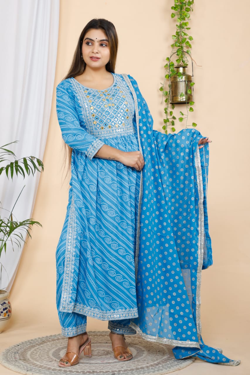 Embroidered Rayon Suit Set