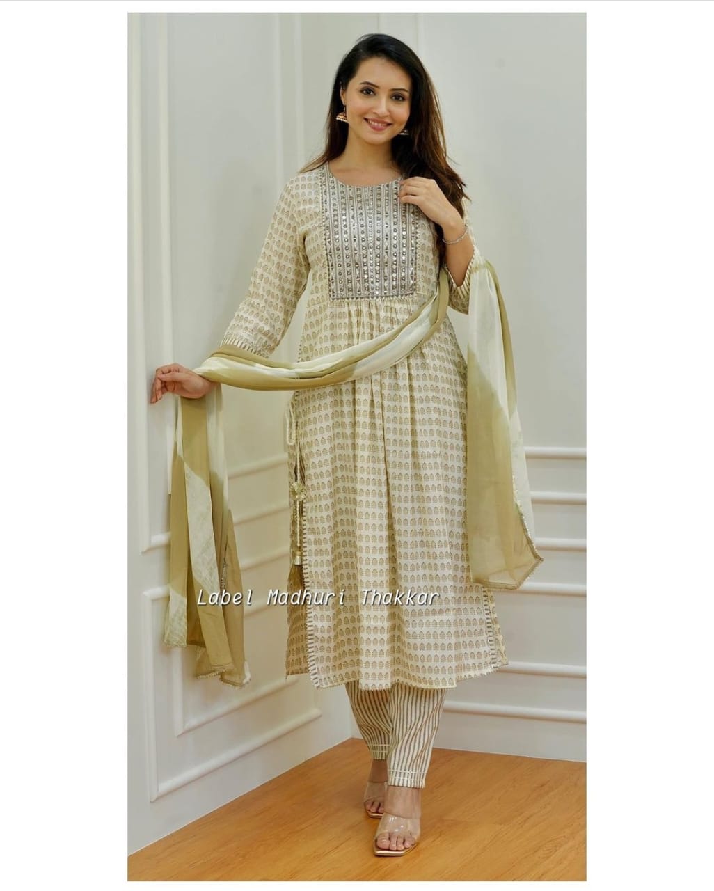 Rayon Printed Kurti with Embroidery, Pant, and Shion Dupatta Set