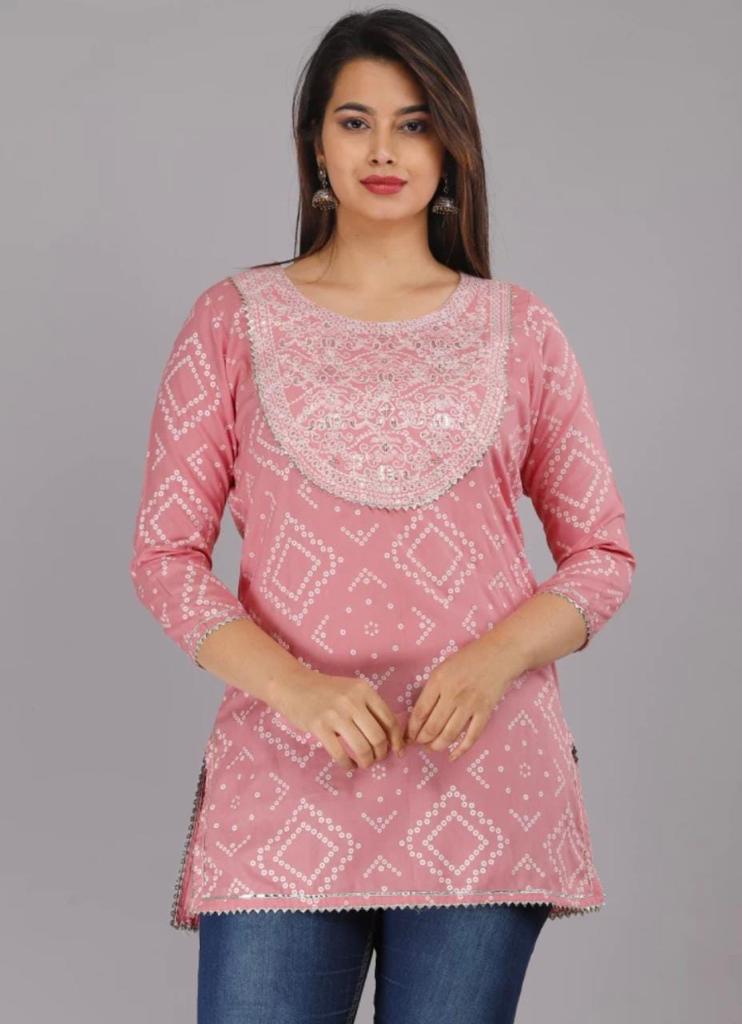 Printed Embroidery Rayon Top - Beautifully Embellished with Intricate Designs