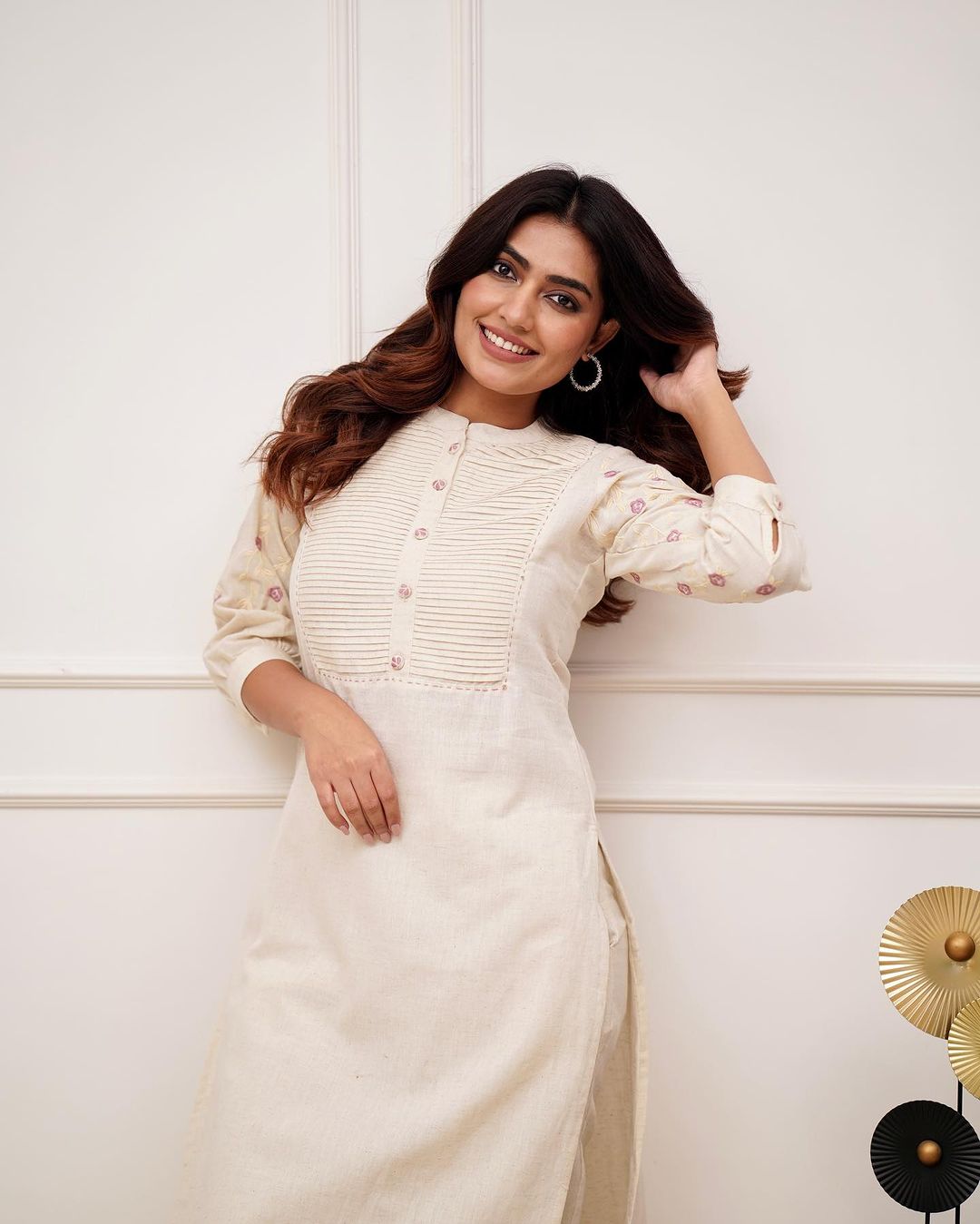 Embroidered Kurti Pant Set with Pintex Detailing