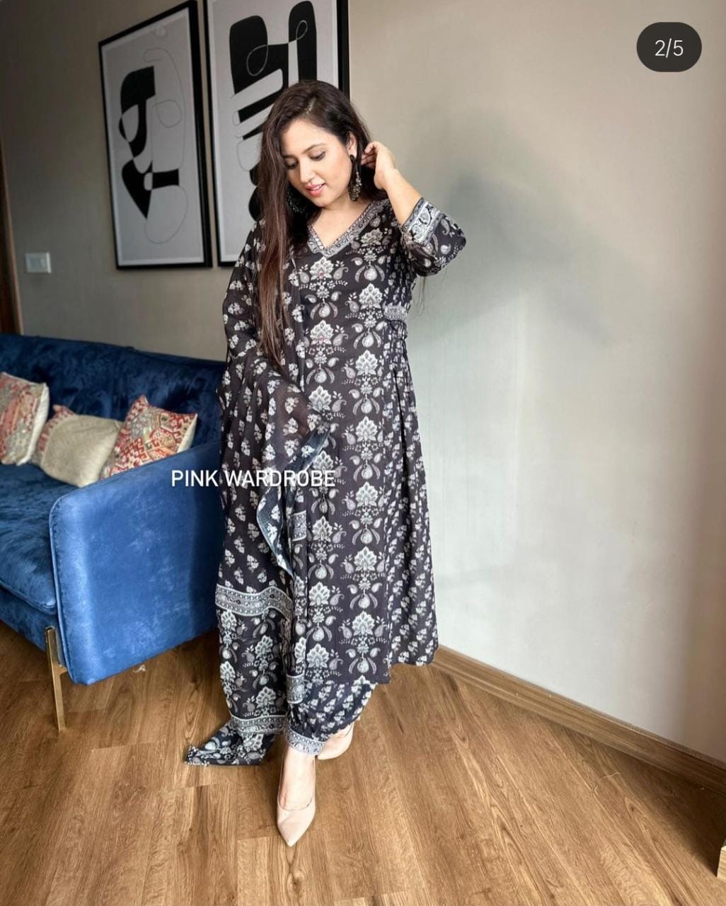 Rayon Afghani Pants with Kurti and Dupatta Suit