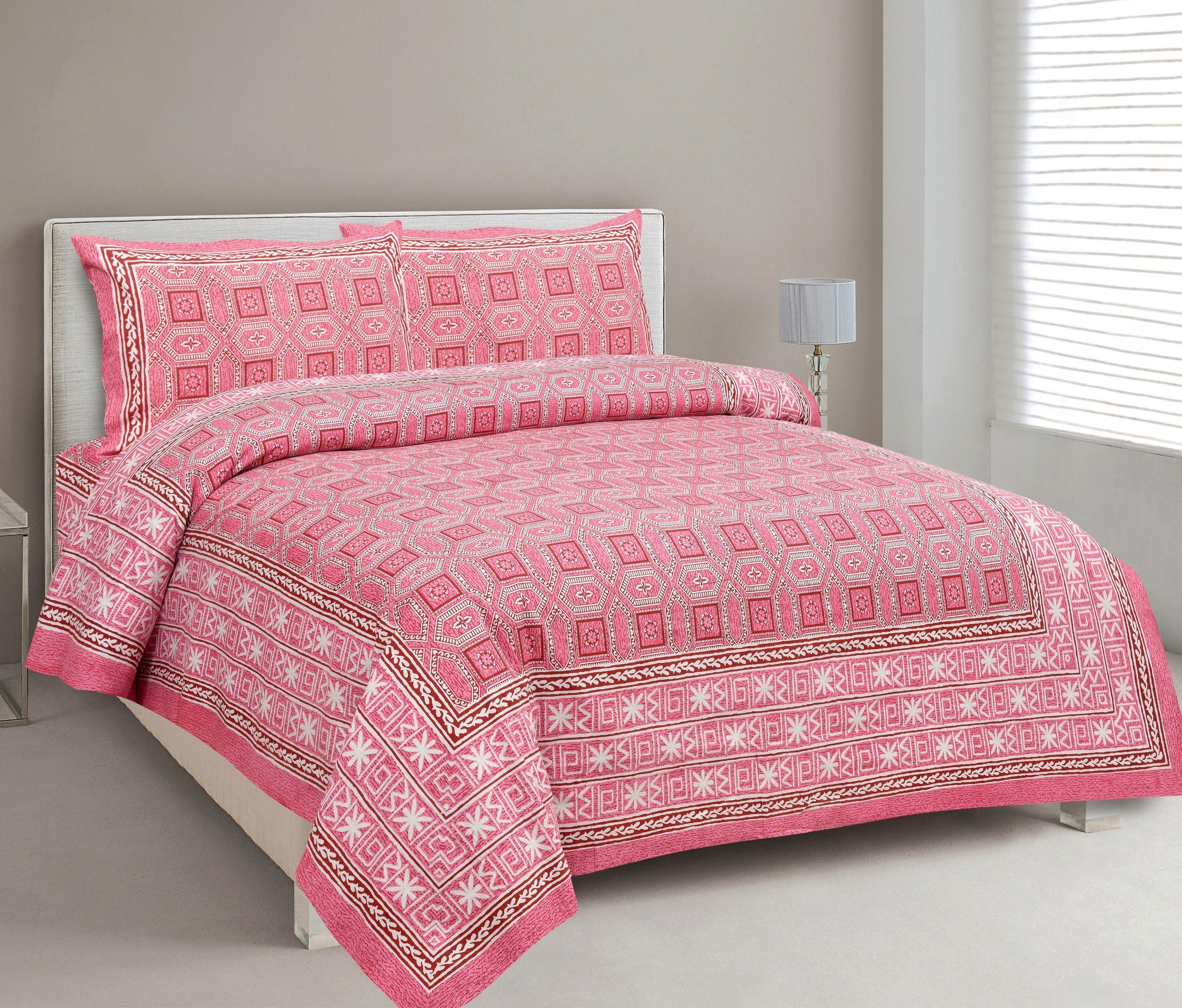 King Size Bed Sheet Set with Zippered Pillow Covers (Cotton-Viscose Blend)