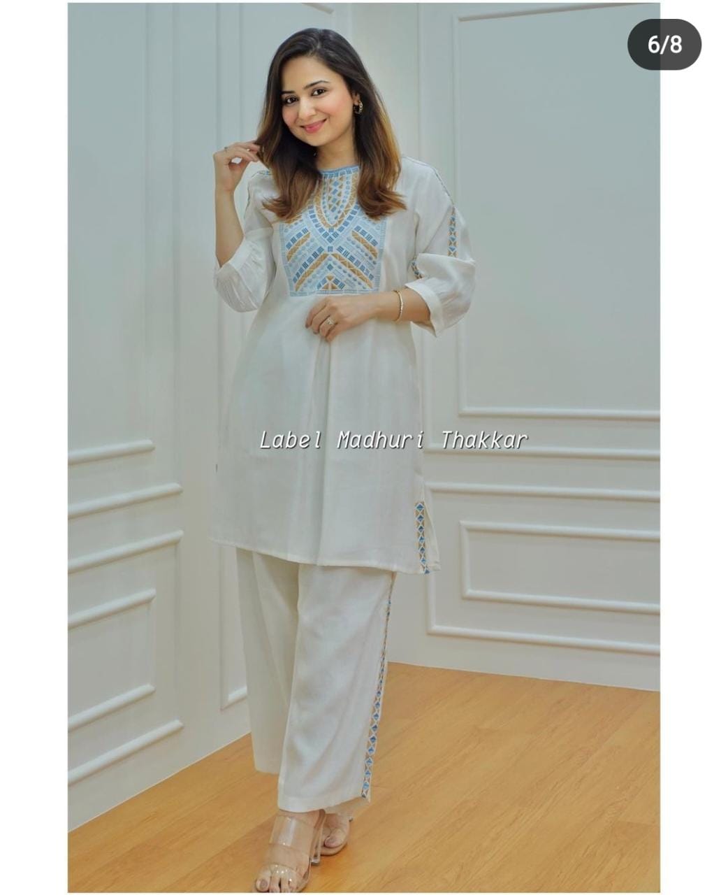 Rayon Co-Ord Set with Kurti Palazzo Embroidery