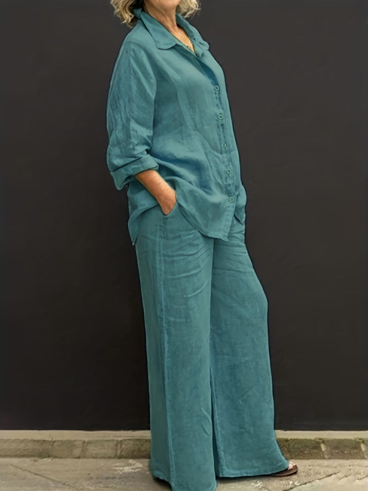 Women’s Stylish Casual Two-Piece Suit for Spring & Autumn – Comfortable Top & Matching Pants Set