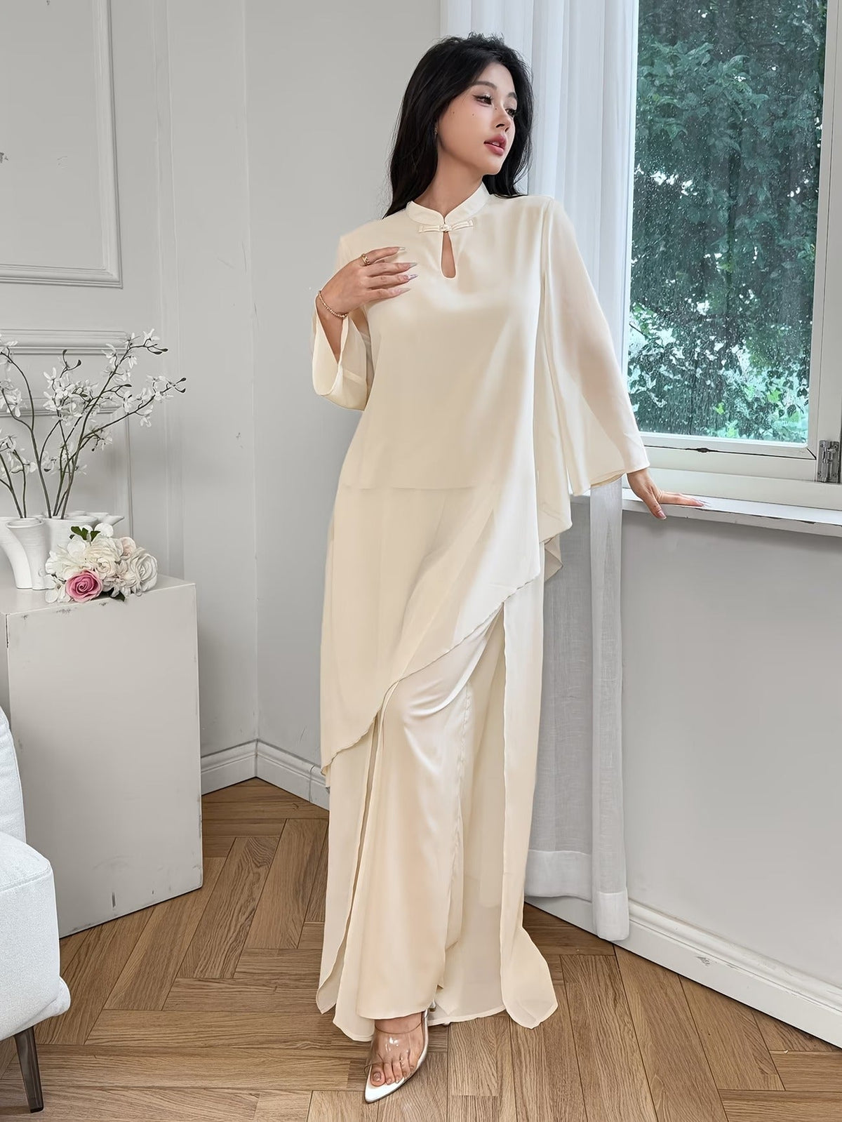PearlMist Chiffon Outfit