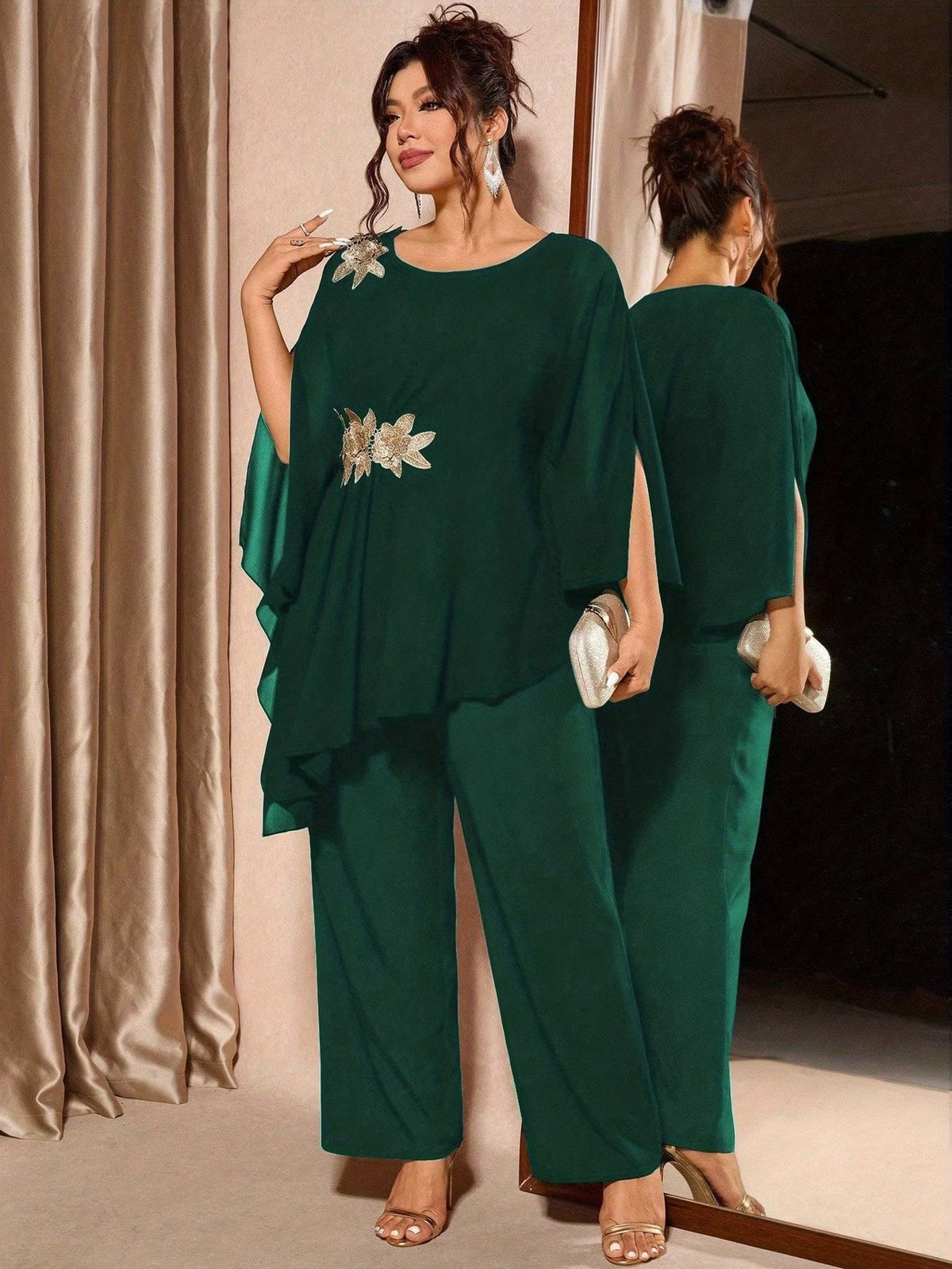 Elegant Floral Asymmetrical Co-Ord Set
