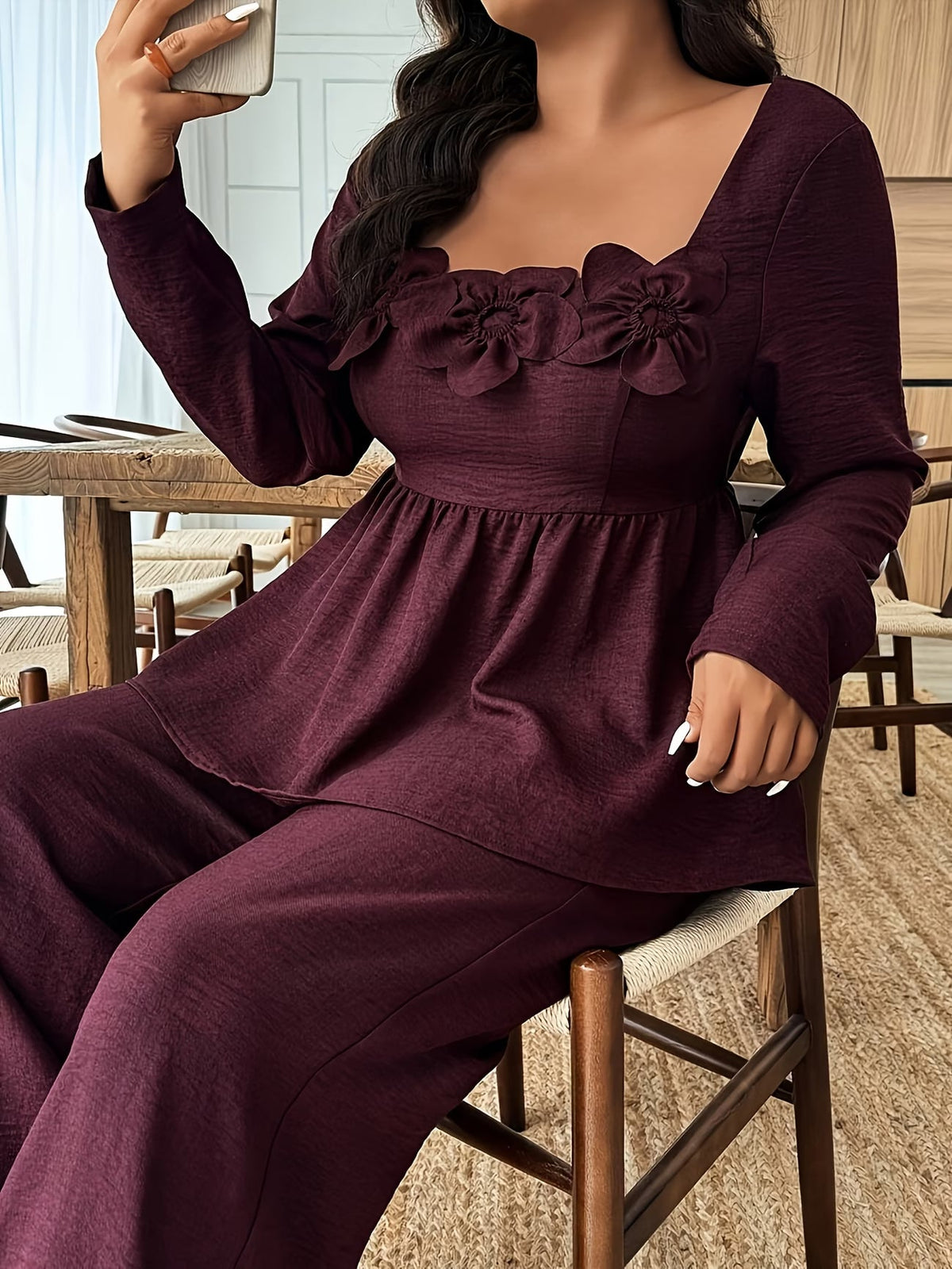 Elegant Floral Ruffle Co-Ord Set