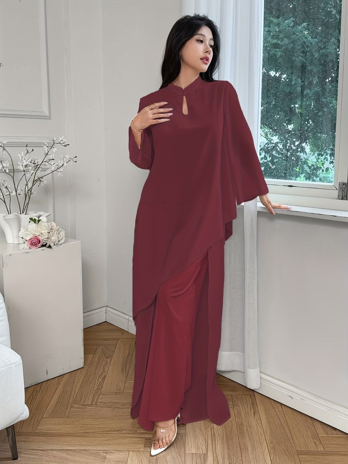 PearlMist Chiffon Outfit