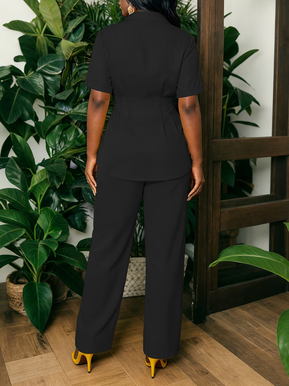 Two-Piece Set Featuring a Chic Top And Relaxed Long Pants